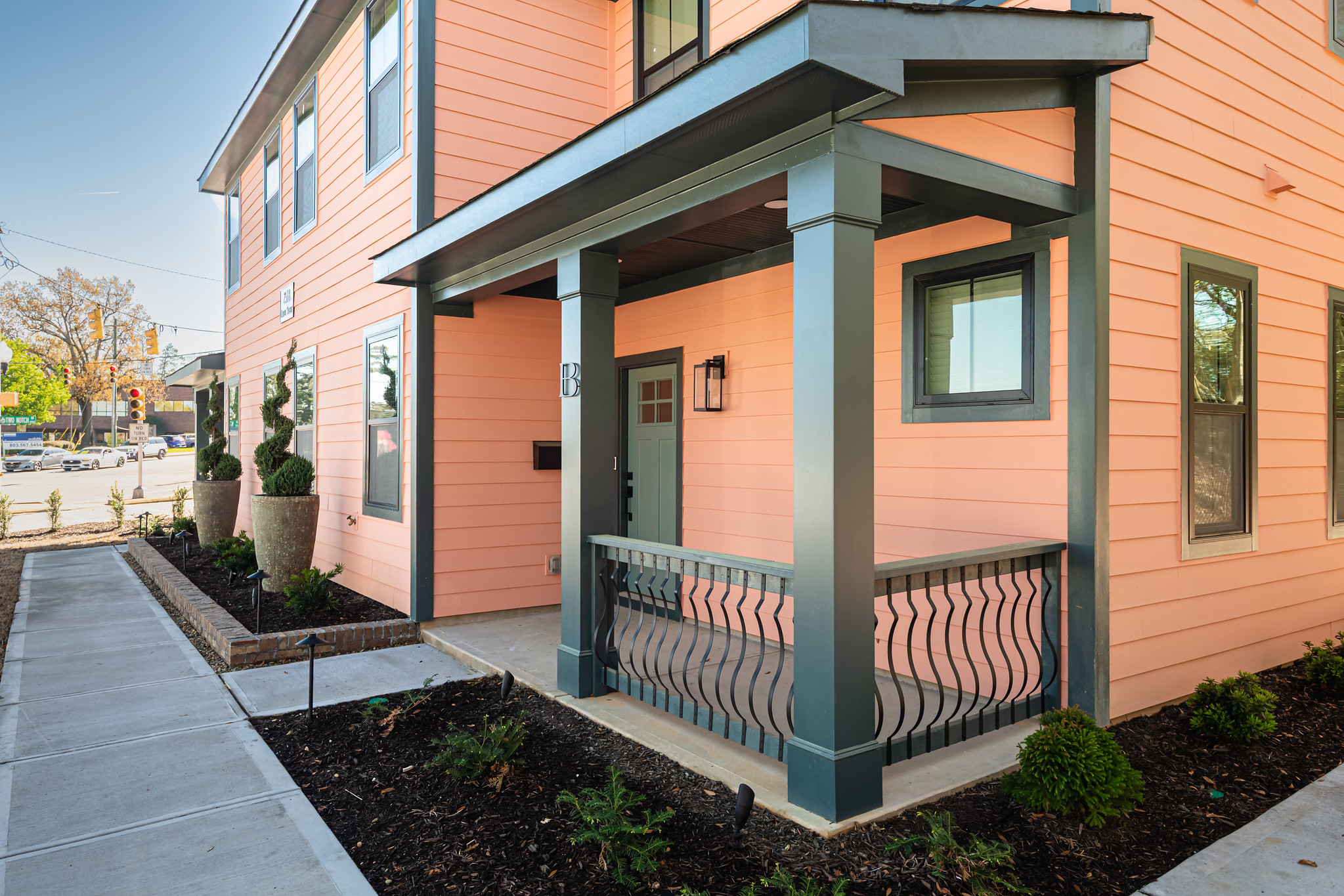 Exterior porch detail of WilsonCo-built rental property in Cayce South Carolina